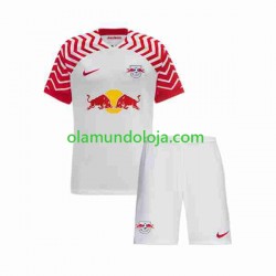 Camisola RB Leipzig Criança Equipamento Primeiro 2023-2024 Manga Curta
